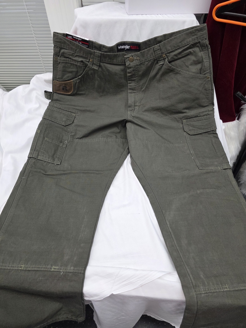 Wrangler Men’s Olive Cargo Pants - Durable Utility Style